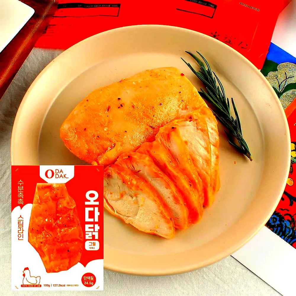 오다닭 스팀 저염 닭가슴살 100g 18종 (총30팩) 소스 냉동 이미지 2
