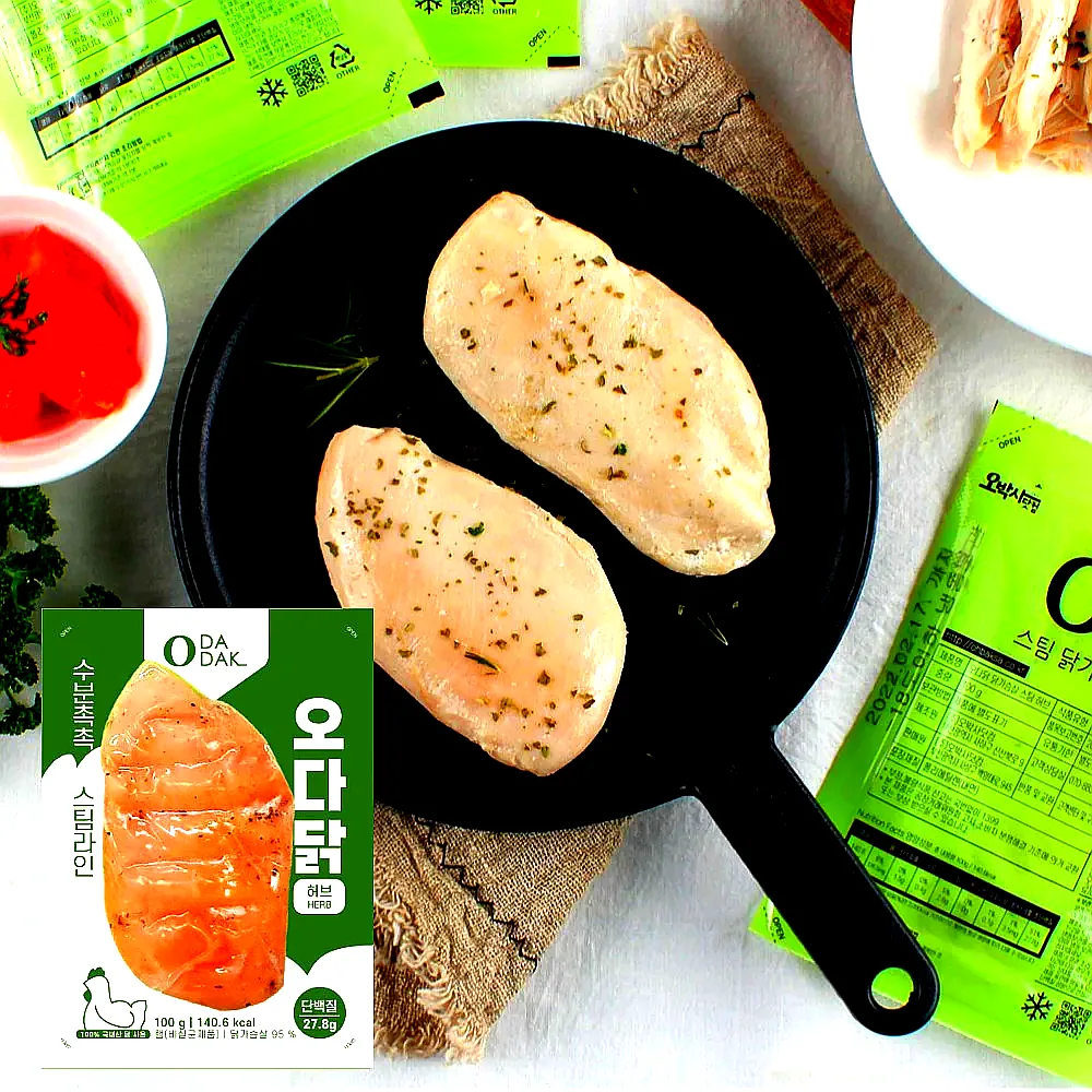 오다닭 스팀 저염 닭가슴살 100g 18종 (총30팩) 소스 냉동 이미지 4