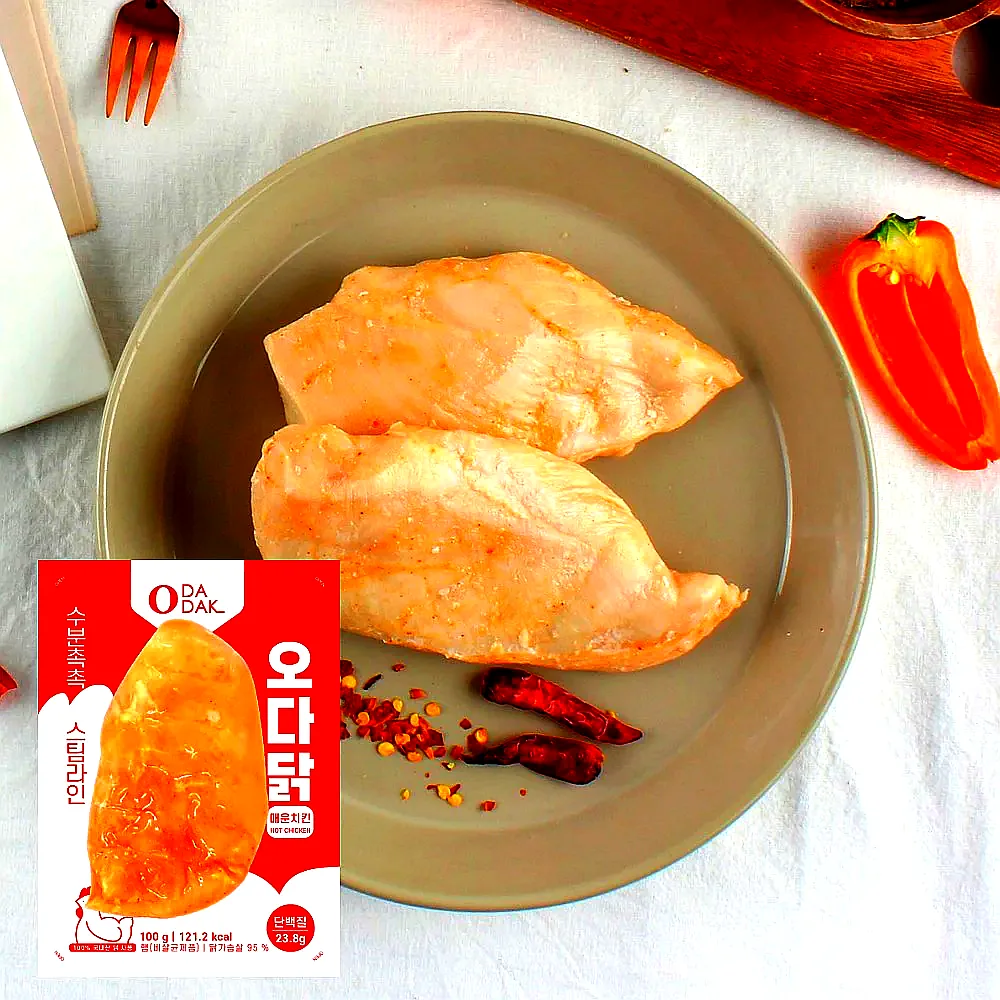 오다닭 스팀 저염 닭가슴살 100g 18종 (총30팩) 소스 냉동 이미지 5