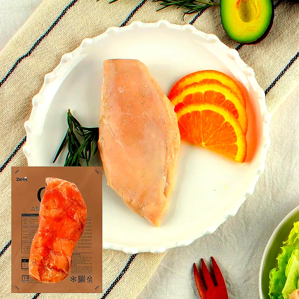 오다닭 스팀 저염 닭가슴살 100g 18종 (총30팩) 소스 냉동 이미지 6