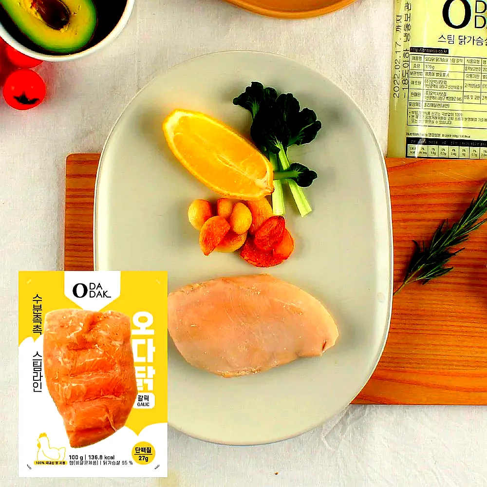 오다닭 스팀 저염 닭가슴살 100g 18종 (총30팩) 소스 냉동 이미지 8