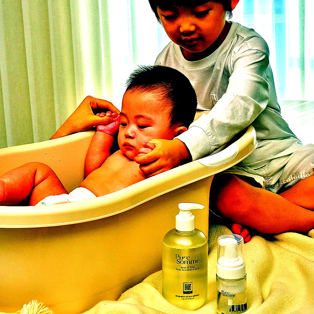 퓨어솜 아토 아기 신생아 어린이 순한 샴푸앤바스 약산성 보습 바디워시 500ml, 1개 이미지 2